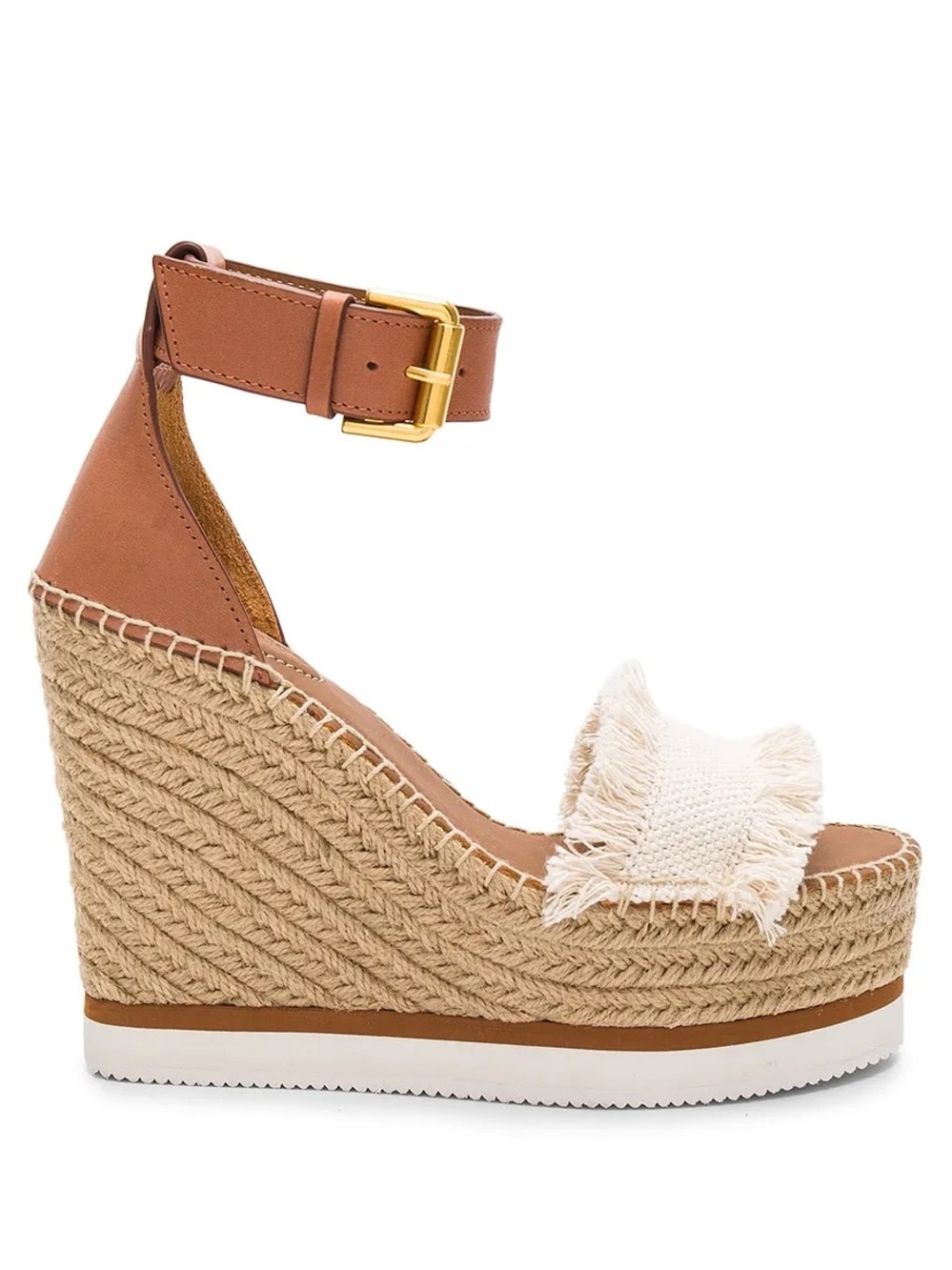 🆕{See by Chloé } Glyn Fringed Espadrille Frayed Wedge Sandals